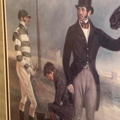 Large Framed/Matted Thoroughbred Race Horse Art