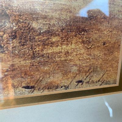 Large Signed Framed/Matted Hunt Scene