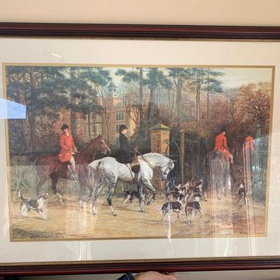 Large Signed Framed/Matted Hunt Scene