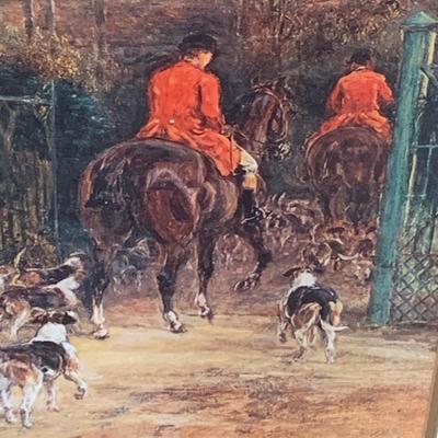 Large Signed Framed/Matted Hunt Scene