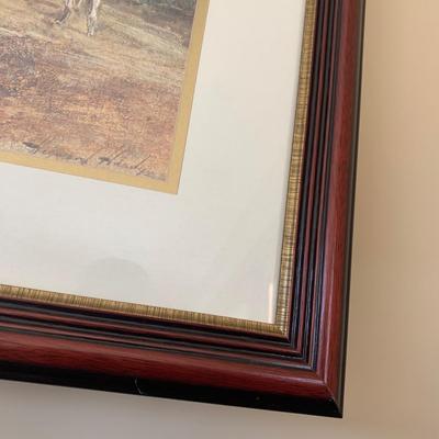 Large Signed Framed/Matted Hunt Scene