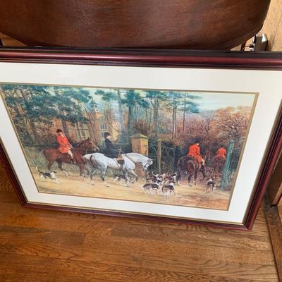 Large Signed Framed/Matted Hunt Scene