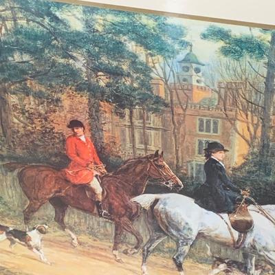Large Signed Framed/Matted Hunt Scene