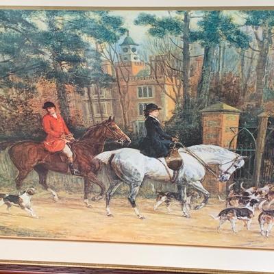 Large Signed Framed/Matted Hunt Scene