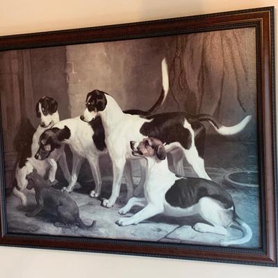 Large Framed Art Dogs