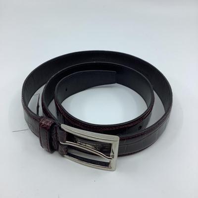 475 PRADA Alligator Dark Purple Leather Belt