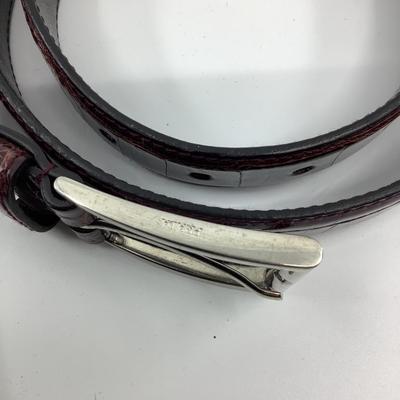 475 PRADA Alligator Dark Purple Leather Belt