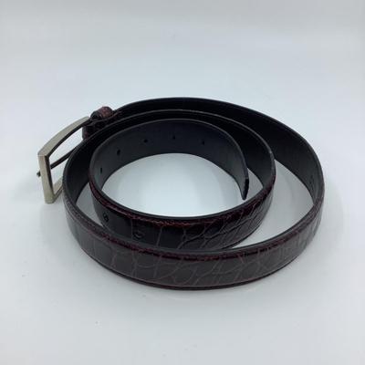 475 PRADA Alligator Dark Purple Leather Belt