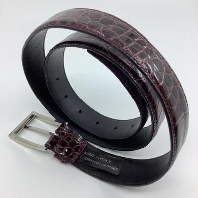 475 PRADA Alligator Dark Purple Leather Belt