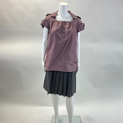 477 BURBERRY Lavender Blouse with Wool Skirt