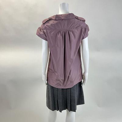 477 BURBERRY Lavender Blouse with Wool Skirt