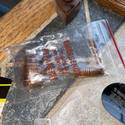 32 OUNCE "PROMOTED TO GRANDPA" MUG AND PHOTOGRAPHS OF AN OLD FIGHTER PLANE AND OTHER INTERESTING ITEMS