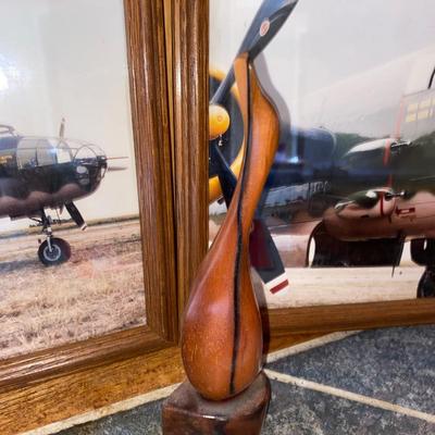 32 OUNCE "PROMOTED TO GRANDPA" MUG AND PHOTOGRAPHS OF AN OLD FIGHTER PLANE AND OTHER INTERESTING ITEMS