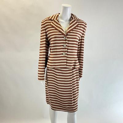479 CAROLINA HERRERA 3-Piece Striped Suit