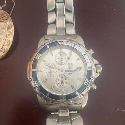 MEN & WOMEN'S WATCHES, SILVER TONE BUTTON COVERS AND COSTUME JEWELRY