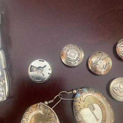 MEN & WOMEN'S WATCHES, SILVER TONE BUTTON COVERS AND COSTUME JEWELRY
