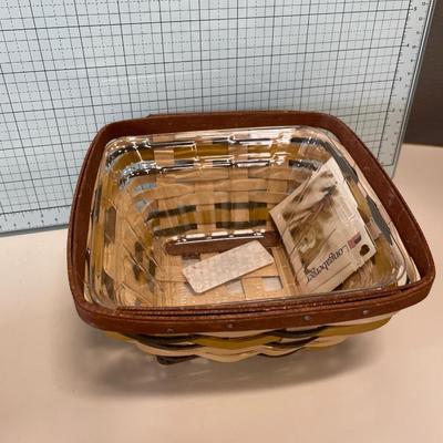 Longaberger basket with hard top and metal