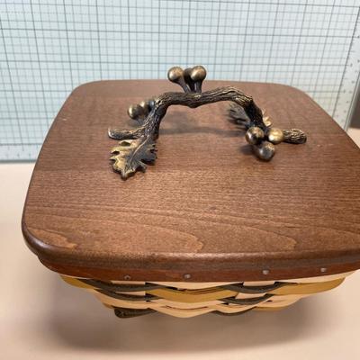 Longaberger basket with hard top and metal