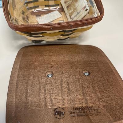 Longaberger basket with hard top and metal