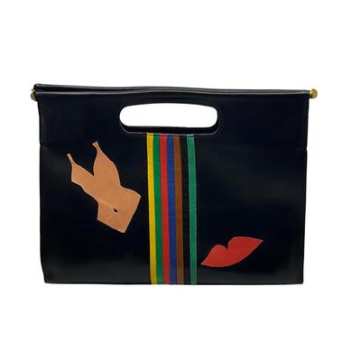 482 DONALD DRAWBERTSON Black Claire V. Designer Handbag