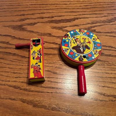 VINTAGE TIN NOISEMAKERS/PARTY TOYS