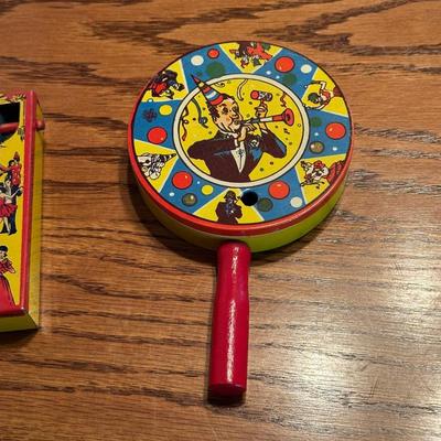 VINTAGE TIN NOISEMAKERS/PARTY TOYS