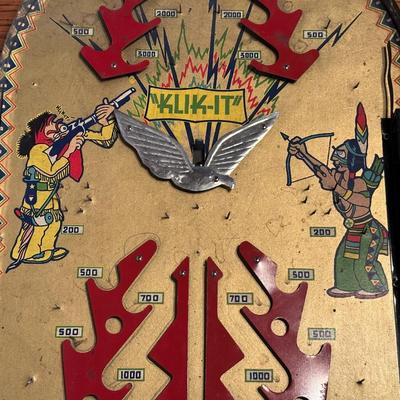 VINTAGE POOSH-M-UP “KLIK-IT” PINBALL GAME