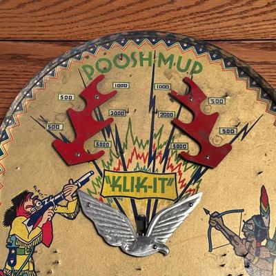 VINTAGE POOSH-M-UP “KLIK-IT” PINBALL GAME