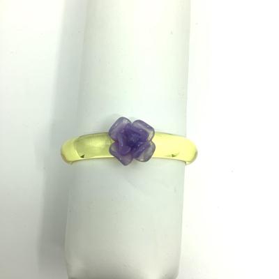 487 CHANEL Translucent x Purple 01P Camellia Rose Flower Bangle Bracelet