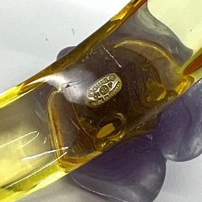 487 CHANEL Translucent x Purple 01P Camellia Rose Flower Bangle Bracelet