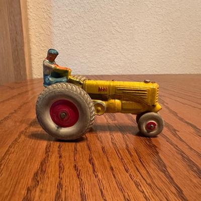 MINNEAPOLIS MOLINE DIECAST TOY TRACTOR & TIN LITHO FRICTION TRAIN