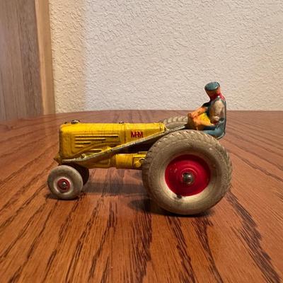 MINNEAPOLIS MOLINE DIECAST TOY TRACTOR & TIN LITHO FRICTION TRAIN