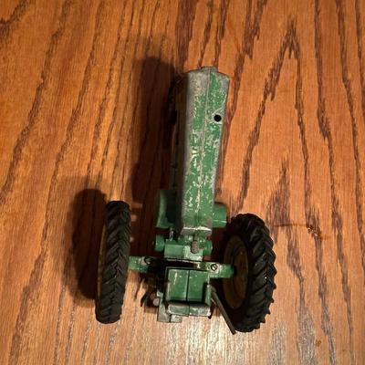 JOHN DEERE DIE-CAST TOY TRACTOR WITH SICKLE BAR MOWER