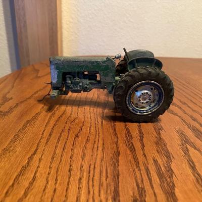 NY-LINT DIE CAST TOY ROAD GRADER AND A JOHN DEERE TRACTOR