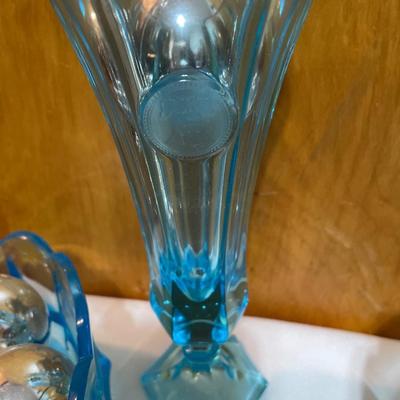 Fostoria cool blue coin dot set