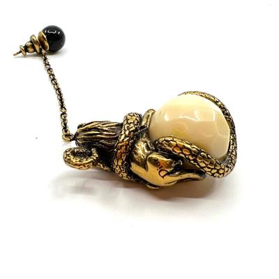 492 CHRISTIAN DIOR Lion and Snake Ear Ring