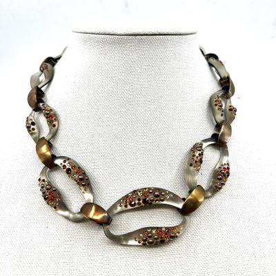 493 ALEXIS BITTAR Lucite Necklace with Multi-Color Stones