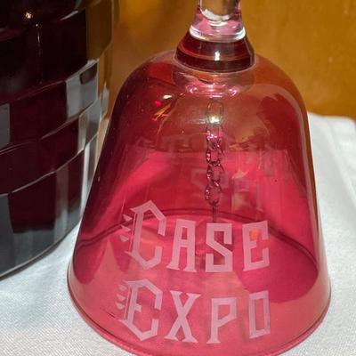 Ruby, red pitcher and four glass set