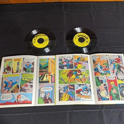 1970's Superman Alien Creatures and Captain America and The Falcon Comic Book and Record Set
