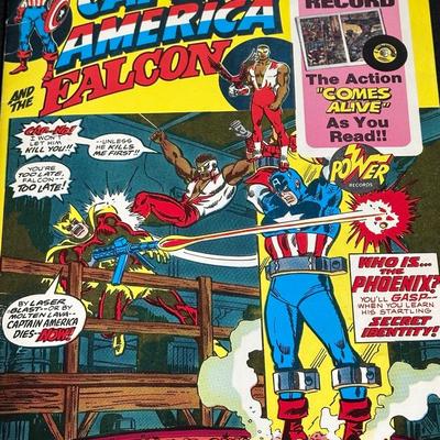 1970's Superman Alien Creatures and Captain America and The Falcon Comic Book and Record Set