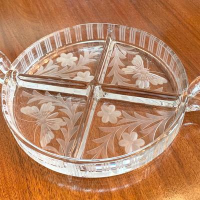 Heavy Etched Devided Serving Dish