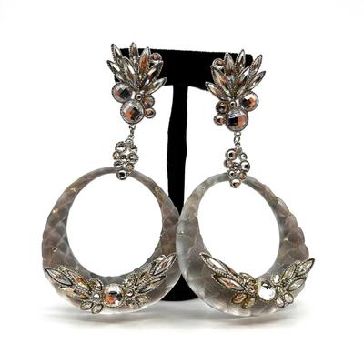 496 ALEXIS BITTAR Clear Lucite Ear Rings