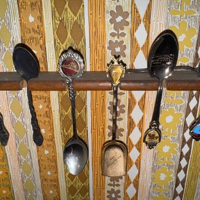 Collectible spoons on the wall