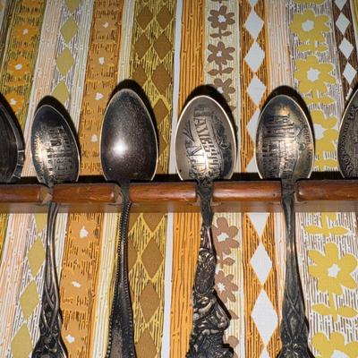 Collectible spoons on the wall
