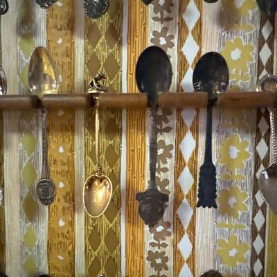 Collectible spoons on the wall