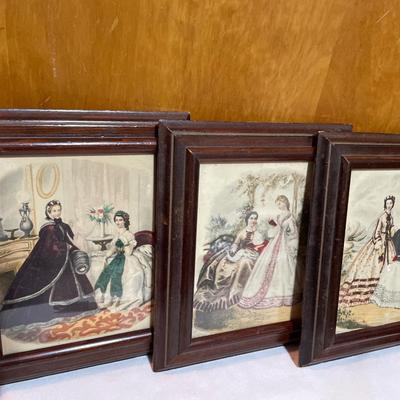 3 vintage framed ladies