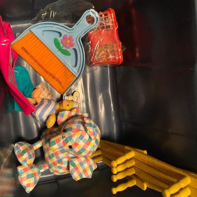 Vintage baby toys and books