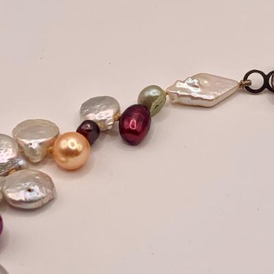 LOT2: Collection of 2 Colorful Honora Pearl Necklaces 16" & 18"
