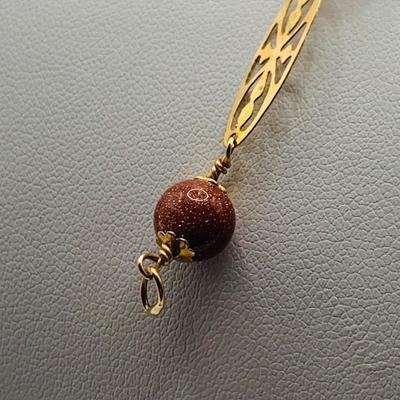 LOT 5: Gold (14K) Filigree and Beaded Bracelet - 3.87 gtw