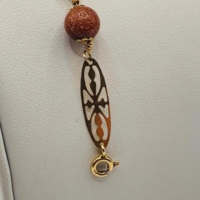 LOT 5: Gold (14K) Filigree and Beaded Bracelet - 3.87 gtw